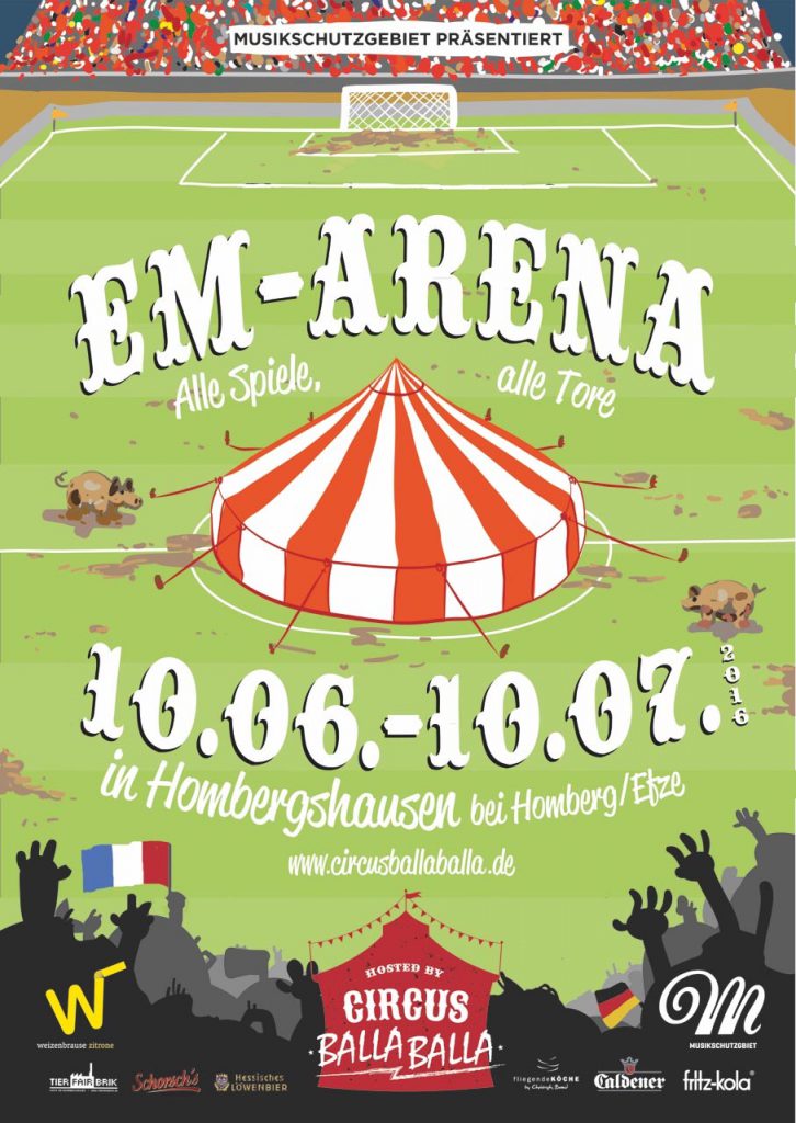 Plakat EM-Arena im Circus BallaBalla